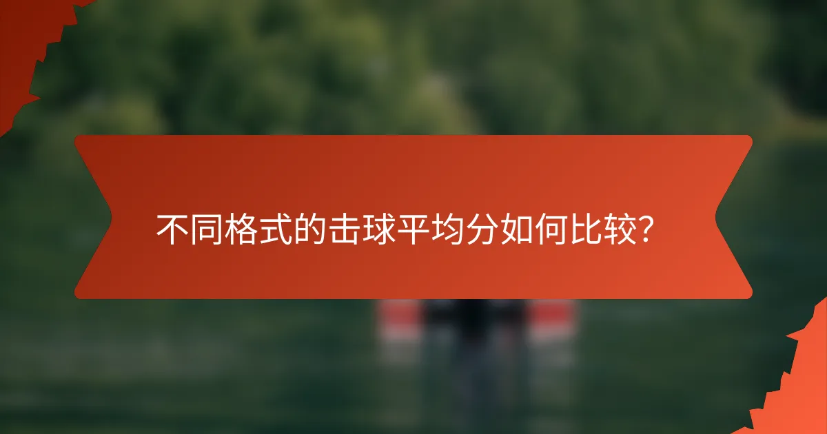 不同格式的击球平均分如何比较？