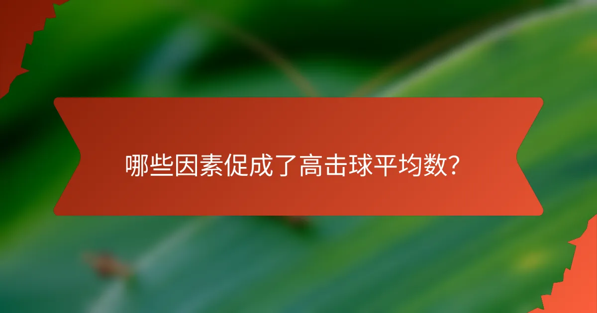 哪些因素促成了高击球平均数？
